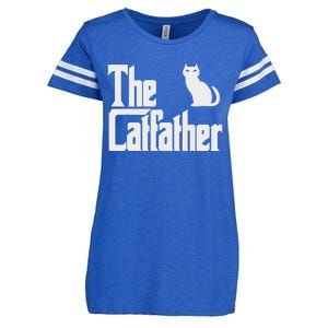 Funny The Catfather Fathers Day Cat Dad Pet Owner Gift Enza Ladies Jersey Football T-Shirt