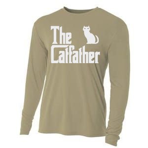 Funny The Catfather Fathers Day Cat Dad Pet Owner Gift Cooling Performance Long Sleeve Crew