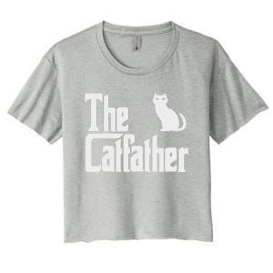 Funny The Catfather Fathers Day Cat Dad Pet Owner Gift Women's Crop Top Tee