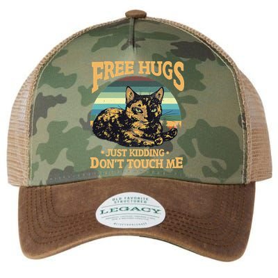 Free Tortoiseshell Cat Hugs Just Kidding Dont Touch Me Legacy Tie Dye Trucker Hat