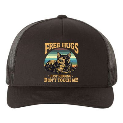 Free Tortoiseshell Cat Hugs Just Kidding Dont Touch Me Yupoong Adult 5-Panel Trucker Hat