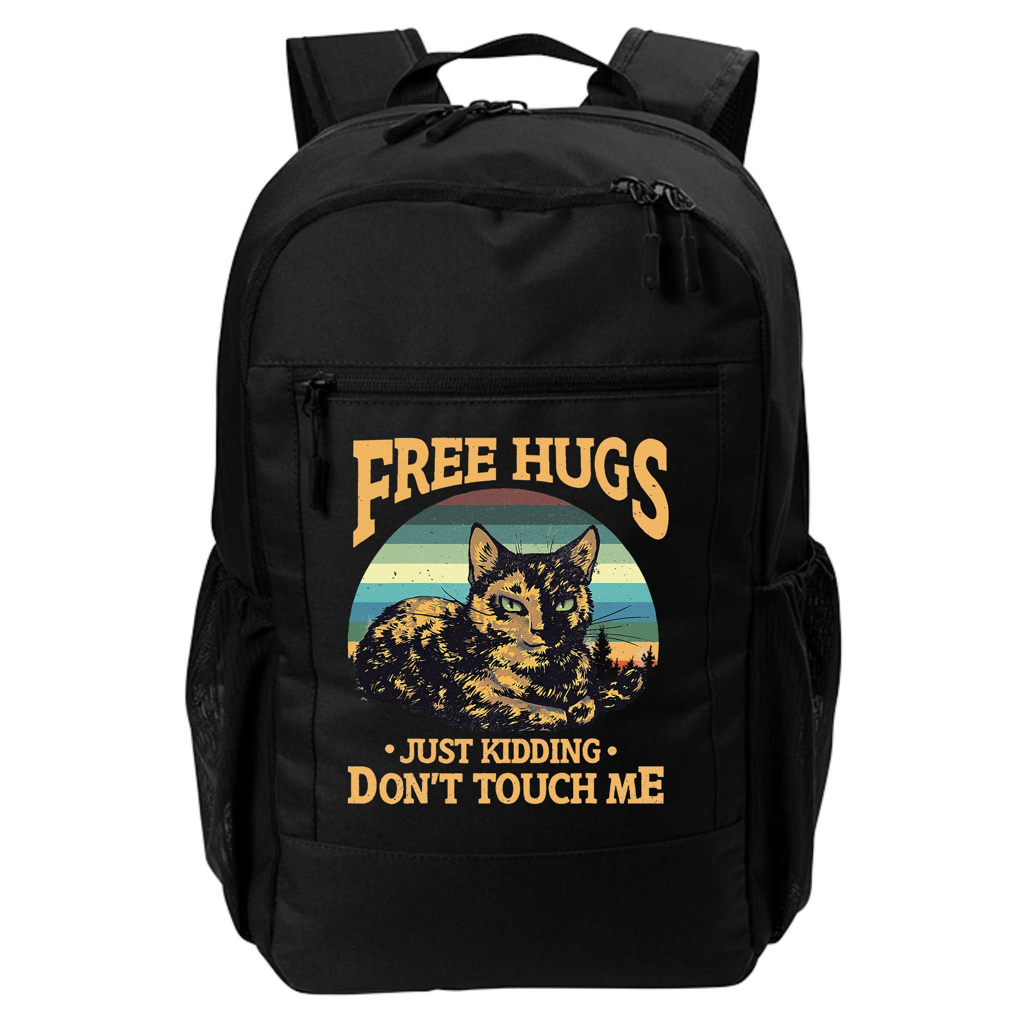 Free Tortoiseshell Cat Hugs Just Kidding Dont Touch Me Backpack