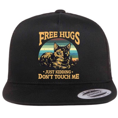 Free Tortoiseshell Cat Hugs Just Kidding Dont Touch Me Flatbill Hat