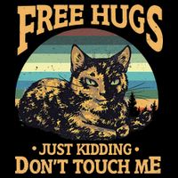 Free Tortoiseshell Cat Hugs Just Kidding Dont Touch Me 16 in Basic Backpack
