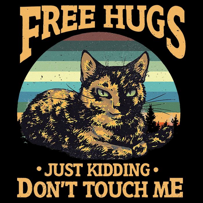 Free Tortoiseshell Cat Hugs Just Kidding Dont Touch Me 16 in Basic Backpack