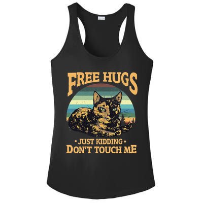 Free Tortoiseshell Cat Hugs Just Kidding Dont Touch Me Ladies PosiCharge Competitor Racerback Tank