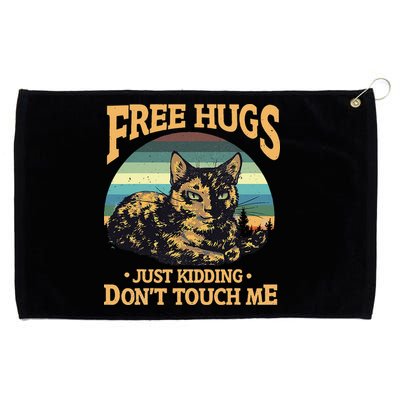 Free Tortoiseshell Cat Hugs Just Kidding Dont Touch Me Grommeted Golf Towel
