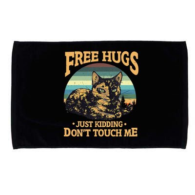 Free Tortoiseshell Cat Hugs Just Kidding Dont Touch Me Microfiber Hand Towel