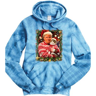 Funny Trump Christmas Sweater For Cat Lovers Ugly Xmas Sweatshirt Tie Dye Hoodie