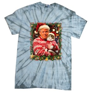 Funny Trump Christmas Sweater For Cat Lovers Ugly Xmas Sweatshirt Tie-Dye T-Shirt