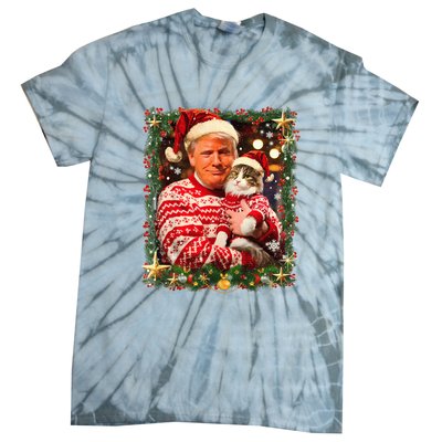 Funny Trump Christmas Sweater For Cat Lovers Ugly Xmas Sweatshirt Tie-Dye T-Shirt