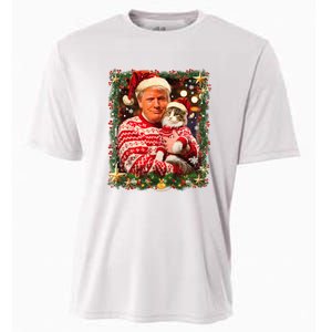 Funny Trump Christmas Sweater For Cat Lovers Ugly Xmas Sweatshirt Cooling Performance Crew T-Shirt