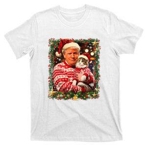 Funny Trump Christmas Sweater For Cat Lovers Ugly Xmas Sweatshirt T-Shirt