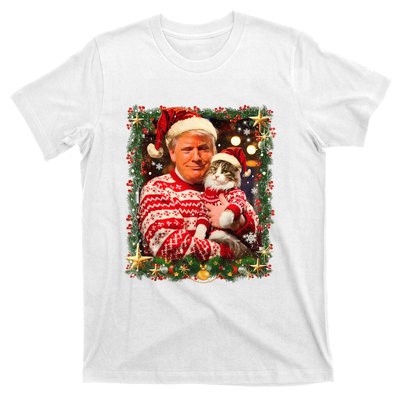 Funny Trump Christmas Sweater For Cat Lovers Ugly Xmas Sweatshirt T-Shirt