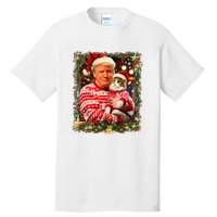 Funny Trump Christmas Sweater For Cat Lovers Ugly Xmas Sweatshirt Tall T-Shirt