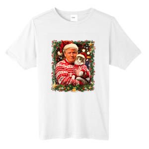 Funny Trump Christmas Sweater For Cat Lovers Ugly Xmas Sweatshirt Tall Fusion ChromaSoft Performance T-Shirt