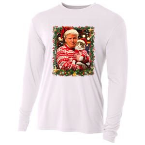 Funny Trump Christmas Sweater For Cat Lovers Ugly Xmas Sweatshirt Cooling Performance Long Sleeve Crew