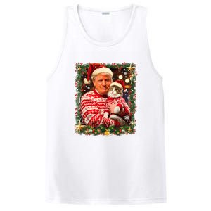 Funny Trump Christmas Sweater For Cat Lovers Ugly Xmas Sweatshirt PosiCharge Competitor Tank