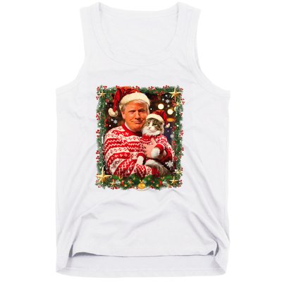 Funny Trump Christmas Sweater For Cat Lovers Ugly Xmas Sweatshirt Tank Top