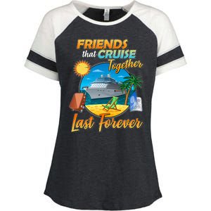 Friends That Cruise Together Last Forever Enza Ladies Jersey Colorblock Tee