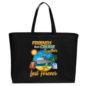 Friends That Cruise Together Last Forever Cotton Canvas Jumbo Tote