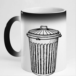 Fun Trash Can Meaningful Gift Garbage Day 11oz Black Color Changing Mug