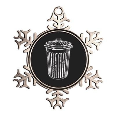 Fun Trash Can Meaningful Gift Garbage Day Metallic Star Ornament