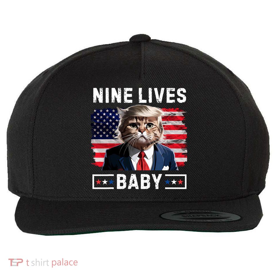 Funny Trump Cat 9 Lives Baby Nine Lives Cat Wool Snapback Cap
