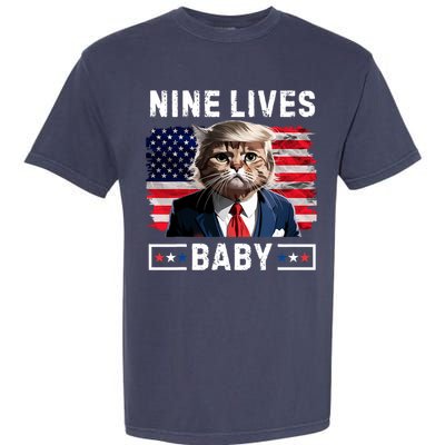 Funny Trump Cat 9 Lives Baby Nine Lives Cat Garment-Dyed Heavyweight T-Shirt