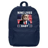 Funny Trump Cat 9 Lives Baby Nine Lives Cat 16 in Basic Backpack