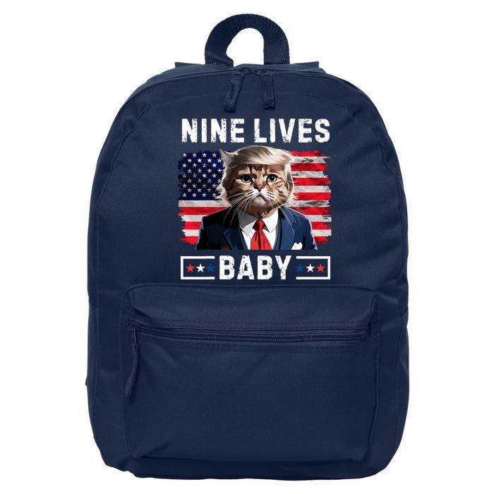 Funny Trump Cat 9 Lives Baby Nine Lives Cat 16 in Basic Backpack