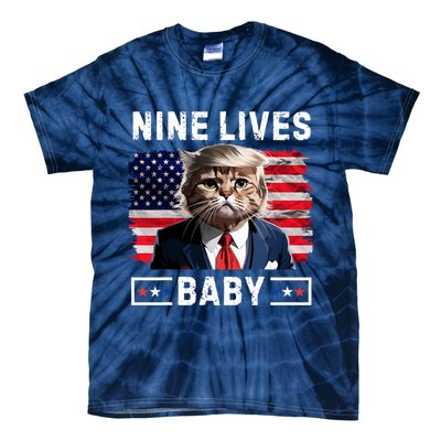 Funny Trump Cat 9 Lives Baby Nine Lives Cat Tie-Dye T-Shirt