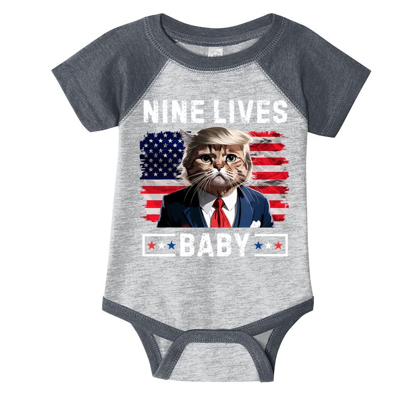 Funny Trump Cat 9 Lives Baby Nine Lives Cat Infant Baby Jersey Bodysuit