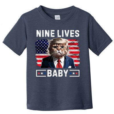 Funny Trump Cat 9 Lives Baby Nine Lives Cat Toddler T-Shirt