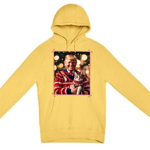 Funny Trump Christmas Sweater For Cat Lovers Premium Pullover Hoodie