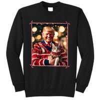 Funny Trump Christmas Sweater For Cat Lovers Tall Sweatshirt