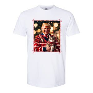 Funny Trump Christmas Sweater For Cat Lovers Softstyle CVC T-Shirt