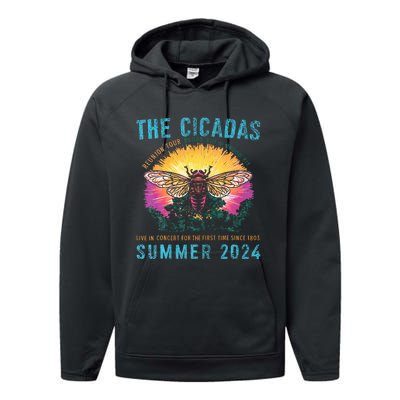 Funny The Cicadas Reunion Summer 2024 Performance Fleece Hoodie