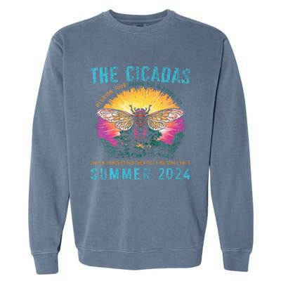 Funny The Cicadas Reunion Summer 2024 Garment-Dyed Sweatshirt