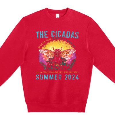 Funny The Cicadas Reunion Summer 2024 Premium Crewneck Sweatshirt