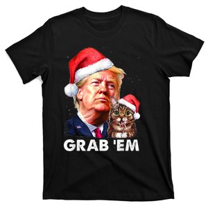 Funny Trump Cat Grab' Em Christmas Trump T-Shirt