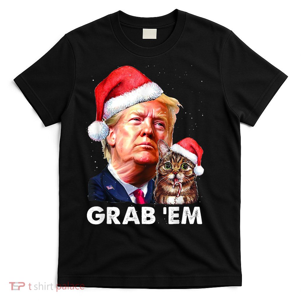 Funny Trump Cat Grab' Em Christmas Trump T-Shirt