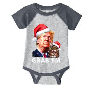 Funny Trump Cat Grab' Em Christmas Trump Infant Baby Jersey Bodysuit