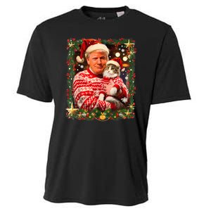 Funny Trump Christmas Sweater For Cat Lovers Cooling Performance Crew T-Shirt