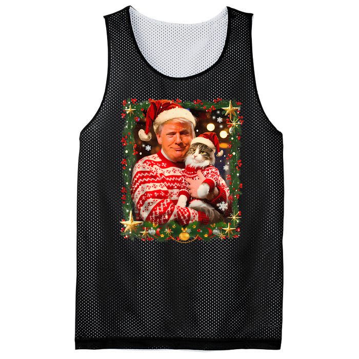 Funny Trump Christmas Sweater For Cat Lovers Mesh Reversible Basketball Jersey Tank