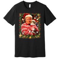 Funny Trump Christmas Sweater For Cat Lovers Premium T-Shirt