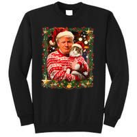 Funny Trump Christmas Sweater For Cat Lovers Tall Sweatshirt