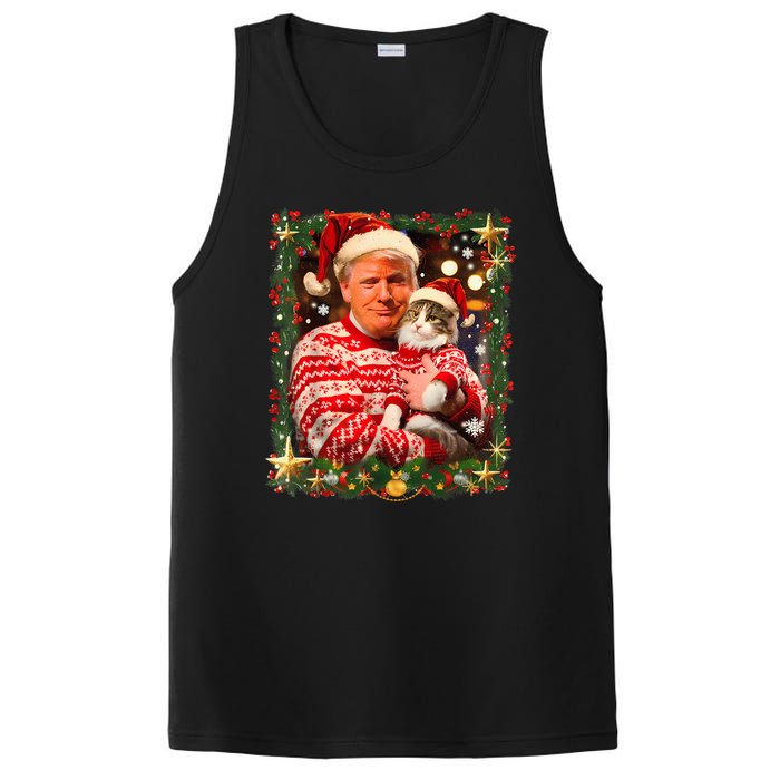 Funny Trump Christmas Sweater For Cat Lovers PosiCharge Competitor Tank