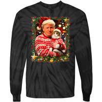 Funny Trump Christmas Sweater For Cat Lovers Tie-Dye Long Sleeve Shirt