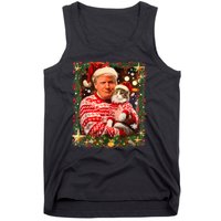 Funny Trump Christmas Sweater For Cat Lovers Tank Top